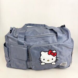 Hello Kitty Duffel Travel Large Blue Gray Gym Bag New Without Tags